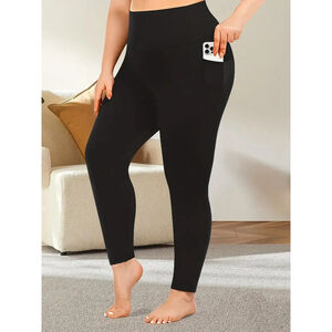 Black High Waisted Tummy Tuck Leggings with Pockets Size 3X